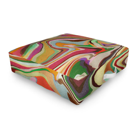 Alisa Galitsyna Colorful Liquid Swirl Outdoor Floor Cushion