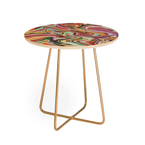 Alisa Galitsyna Colorful Liquid Swirl Round Side Table