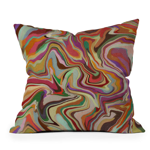 Alisa Galitsyna Colorful Liquid Swirl Throw Pillow
