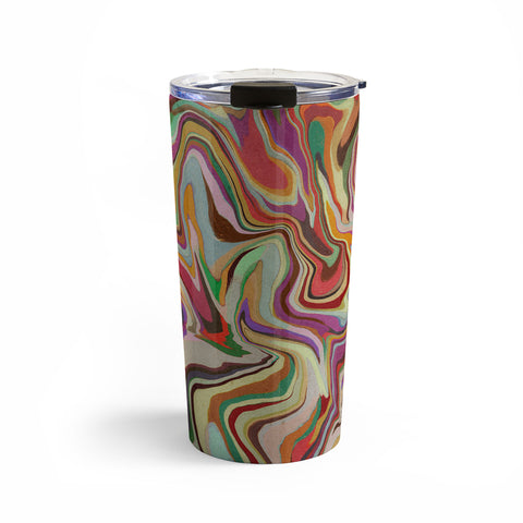 Alisa Galitsyna Colorful Liquid Swirl Travel Mug