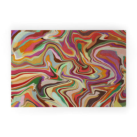 Alisa Galitsyna Colorful Liquid Swirl Welcome Mat