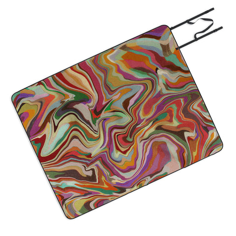 Alisa Galitsyna Colorful Liquid Swirl Picnic Blanket