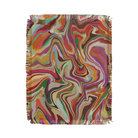Alisa Galitsyna Colorful Liquid Swirl Throw Blanket