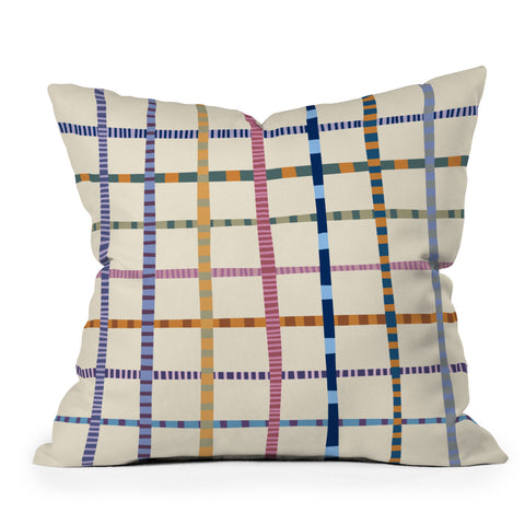 Alisa Galitsyna Colorful Patterned Grid Outdoor Throw Pillow