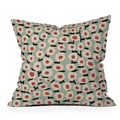 Alisa Galitsyna Dots and Flowers 1 Outdoor Throw Pillow