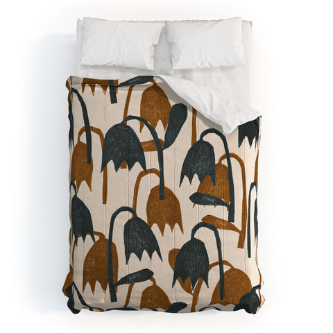 Alisa Galitsyna Linocut Tulip Pattern 1 Comforter