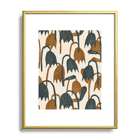 Alisa Galitsyna Linocut Tulip Pattern 1 Metal Framed Art Print