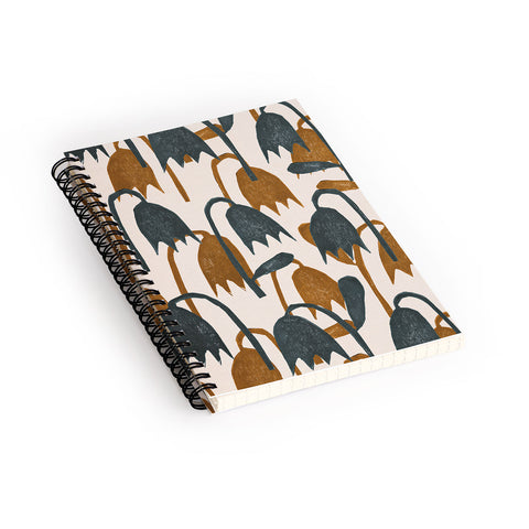 Alisa Galitsyna Linocut Tulip Pattern 1 Spiral Notebook