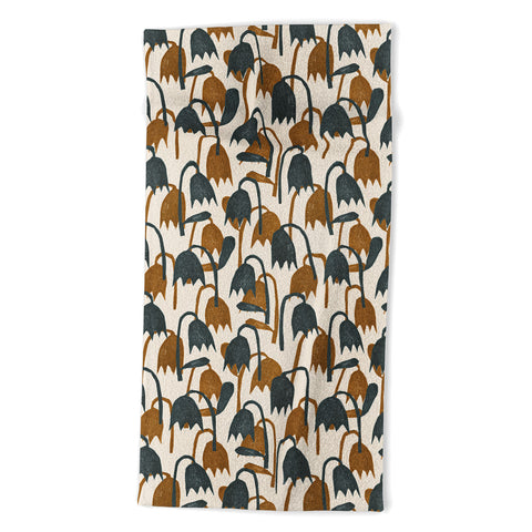 Alisa Galitsyna Linocut Tulip Pattern 1 Beach Towel