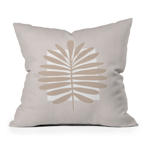 Alisa Galitsyna Neutral Tropical Leaves Outdoor Throw Pillow