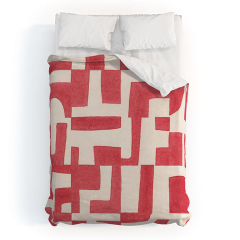 Alisa Galitsyna Red Puzzle Duvet Cover