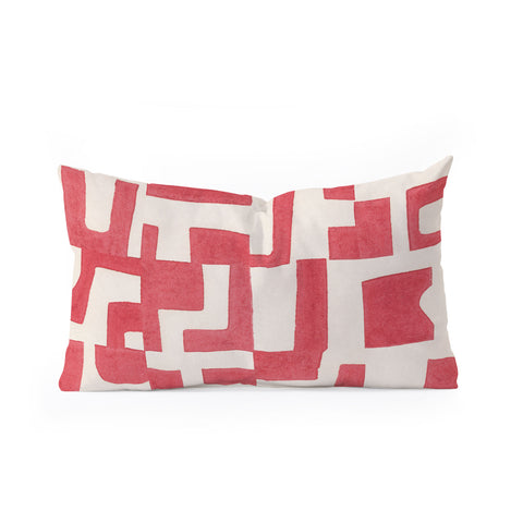 Alisa Galitsyna Red Puzzle Oblong Throw Pillow