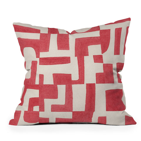Alisa Galitsyna Red Puzzle Throw Pillow