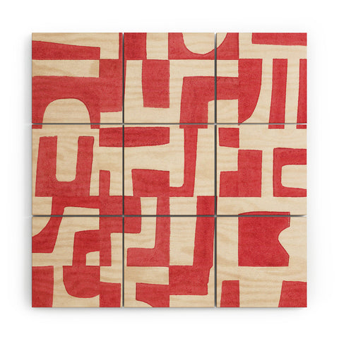 Alisa Galitsyna Red Puzzle Wood Wall Mural