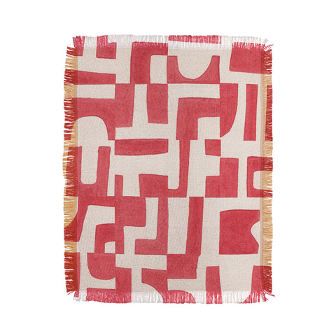 Alisa Galitsyna Red Puzzle Throw Blanket