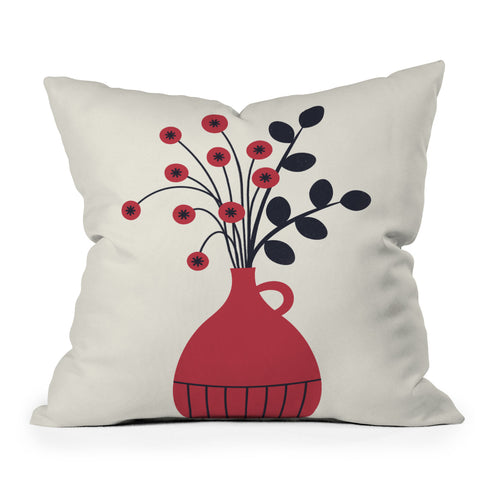 Alisa Galitsyna Red Vase Outdoor Throw Pillow