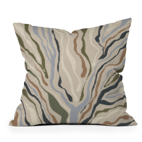 Alisa Galitsyna Rivers Topographic Map Outdoor Throw Pillow