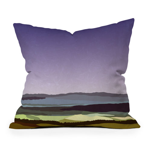 Alisa Galitsyna Sunset over the Valley Outdoor Throw Pillow
