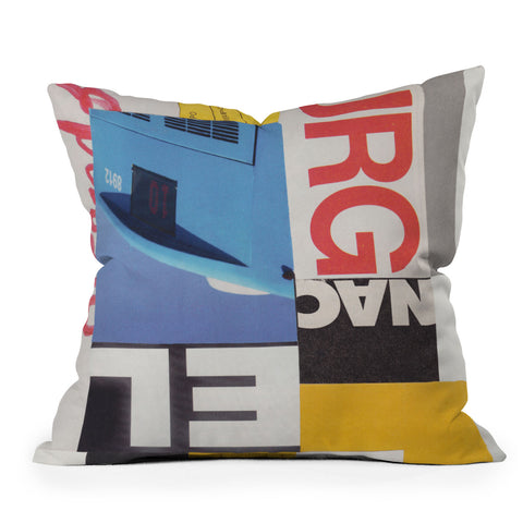 Alisa Galitsyna Typography Shapes Paper Collage Throw Pillow