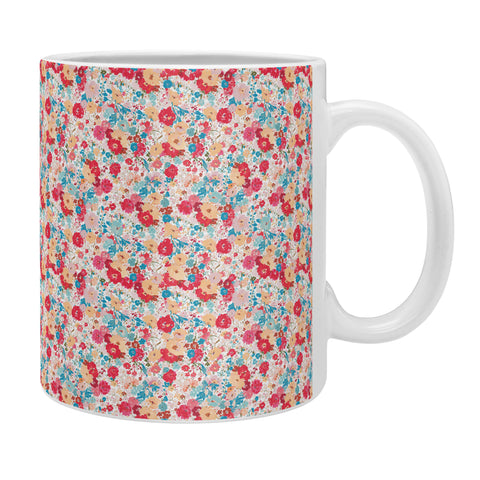 alison janssen Charming Red Blue Floral Coffee Mug