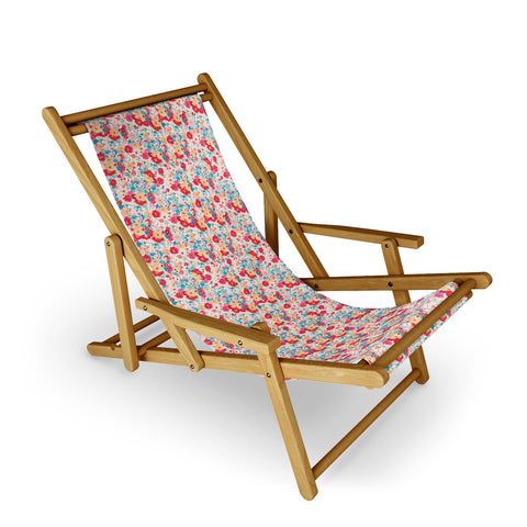 alison janssen Charming Red Blue Floral Sling Chair