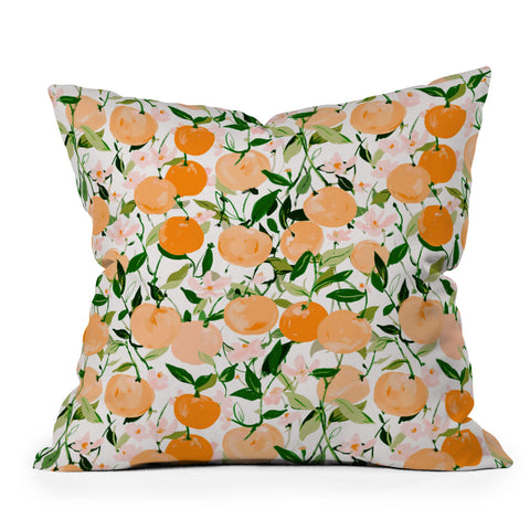 alison janssen Spring Clementines Outdoor Throw Pillow