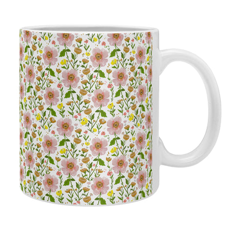 alison janssen Summer Floral pink yellow Coffee Mug