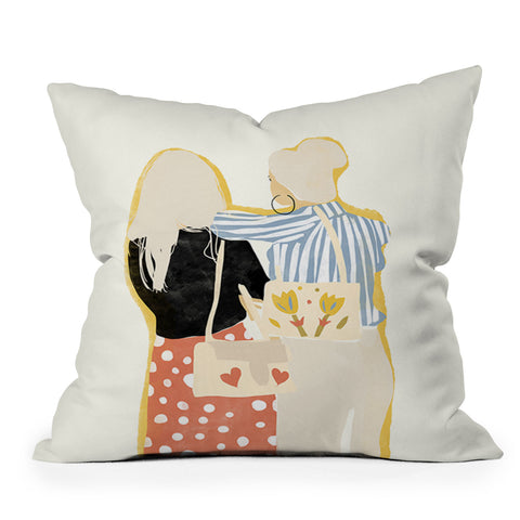 Alja Horvat Fashion Friends Outdoor Throw Pillow