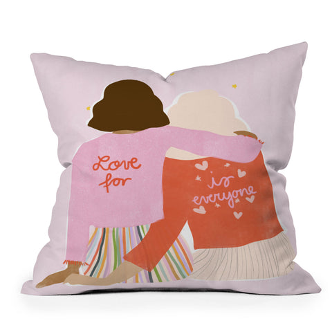 Alja Horvat Love Is For Everyone Outdoor Throw Pillow