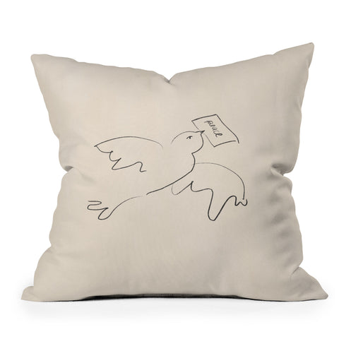 Alja Horvat peace bird Outdoor Throw Pillow