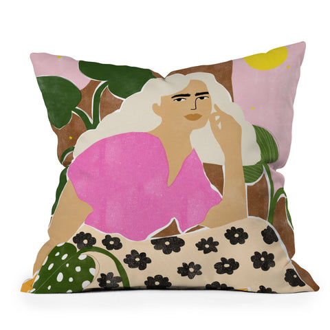 Alja Horvat Spending time with my plants Outdoor Throw Pillow