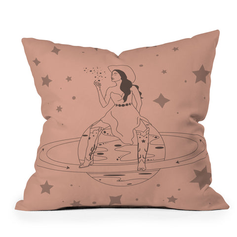 Allie Falcon Janet From Another Planet Outdoor Throw Pillow