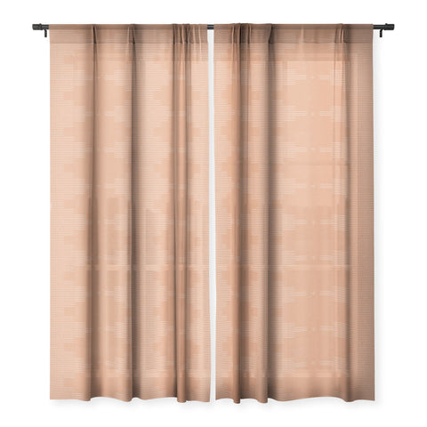 Allie Falcon Southwestern Minimalist Terra Sheer Window Curtain