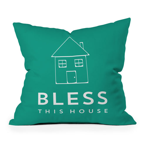 Allyson Johnson Bless This House Outdoor Throw Pillow
