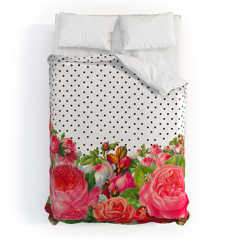 Allyson Johnson Bold Floral And Dots Duvet Cover