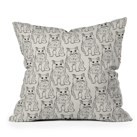 Allyson Johnson Cat Obsession Outdoor Throw Pillow