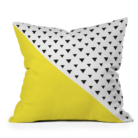 Allyson Johnson Chartreuse n triangles Outdoor Throw Pillow