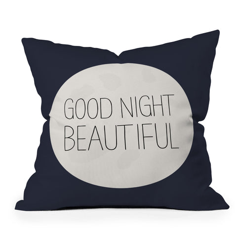 Allyson Johnson Good Night Beautiful Outdoor Throw Pillow