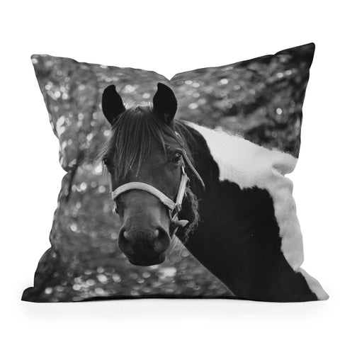 Allyson Johnson Horse Portrait Outdoor Throw Pillow