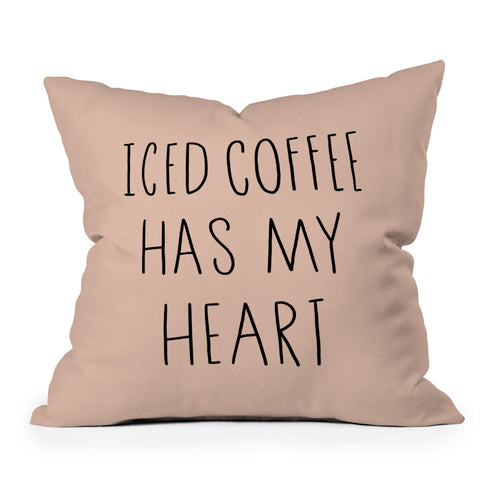 Allyson Johnson Iced coffee has my heart Outdoor Throw Pillow