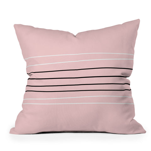 Allyson Johnson Minimal Pink lines Outdoor Throw Pillow