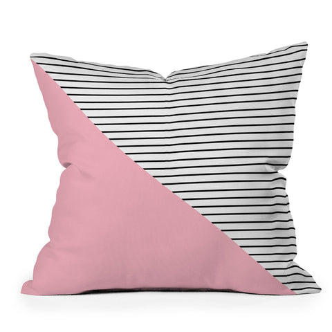 Allyson Johnson Pink n stripes Outdoor Throw Pillow