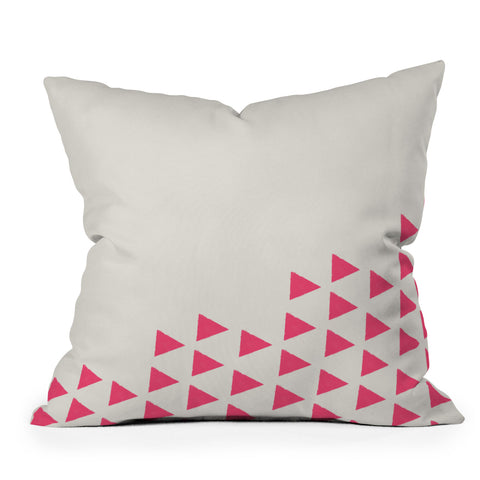 Allyson Johnson Pink Triangles Outdoor Throw Pillow