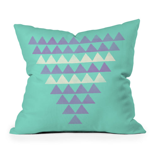 Allyson Johnson Purple Triangles Outdoor Throw Pillow