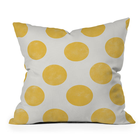 Allyson Johnson Spring Yellow Dots Outdoor Throw Pillow