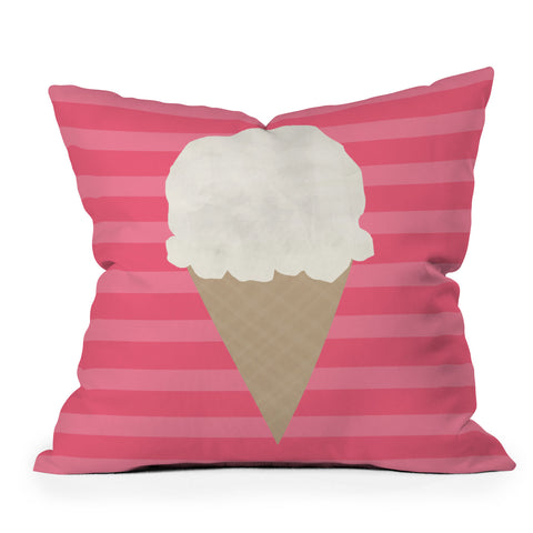 Allyson Johnson Vanilla Ice Cream Outdoor Throw Pillow