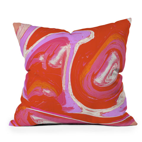 Alyssa Hamilton Art Deja Vu Vibrant Digital Painting Outdoor Throw Pillow