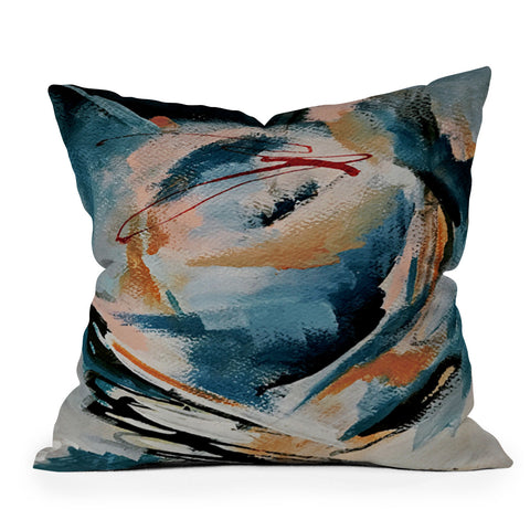 Alyssa Hamilton Art Drift 6 a bold mixed media Outdoor Throw Pillow
