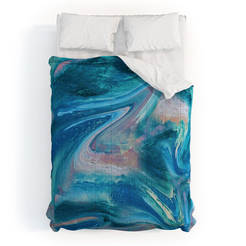 Alyssa Hamilton Art Gemstone 1 a melted abstract watercolor Comforter