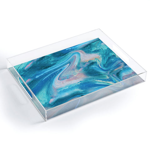 Alyssa Hamilton Art Gemstone 1 a melted abstract watercolor Acrylic Tray
